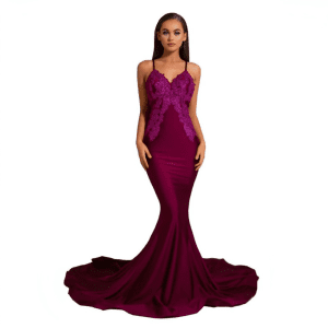 Portia and Scarlett – Channel plum gown