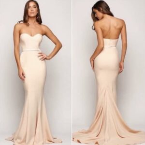 Elle Zeitoune - Arianna champagne strapless gown