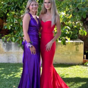 Elle Zeitoune - Arianna red strapless gown