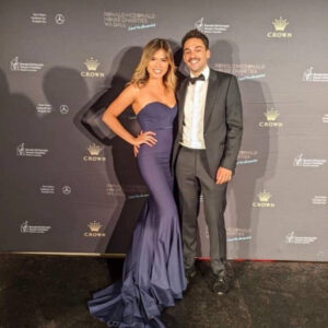 Elle Zeitoune - Arianna navy strapless gown