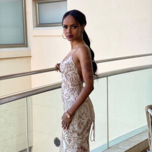 Bariano - Ashley gold sequin gown