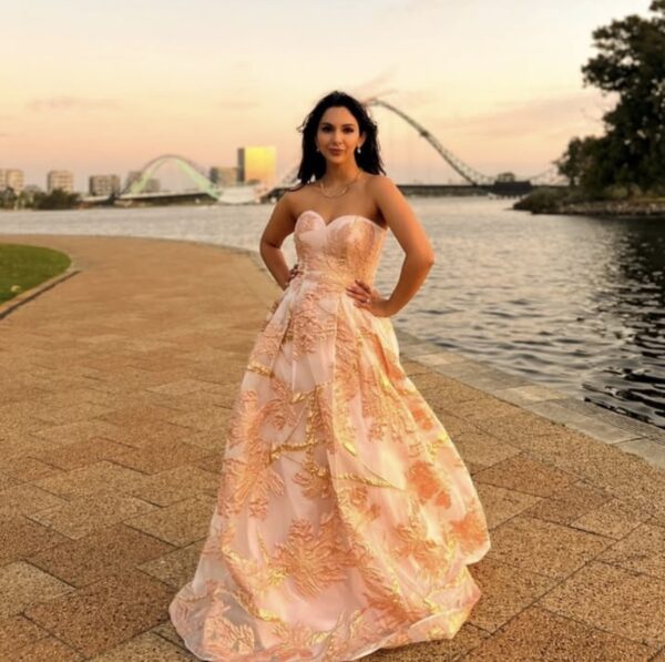 Bariano - Zendaya rose gold ball gown - Image 2