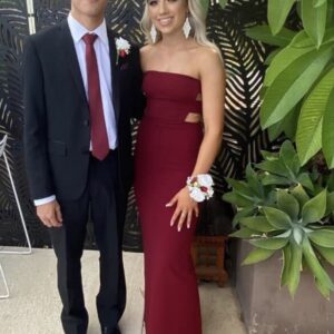 Natalie Rolt - Margot Burgundy cut out strapless gown