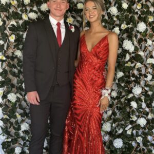 Sasha red sequin gown