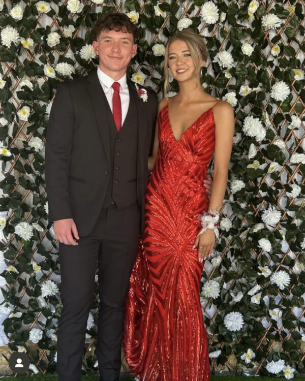 Sasha red sequin gown