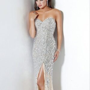 Jovani strapless crystal gown