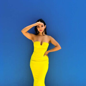 Sheike - Eternity Yellow Strapless gown