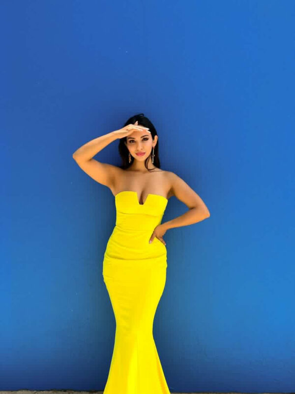 Sheike - Eternity Yellow Strapless gown