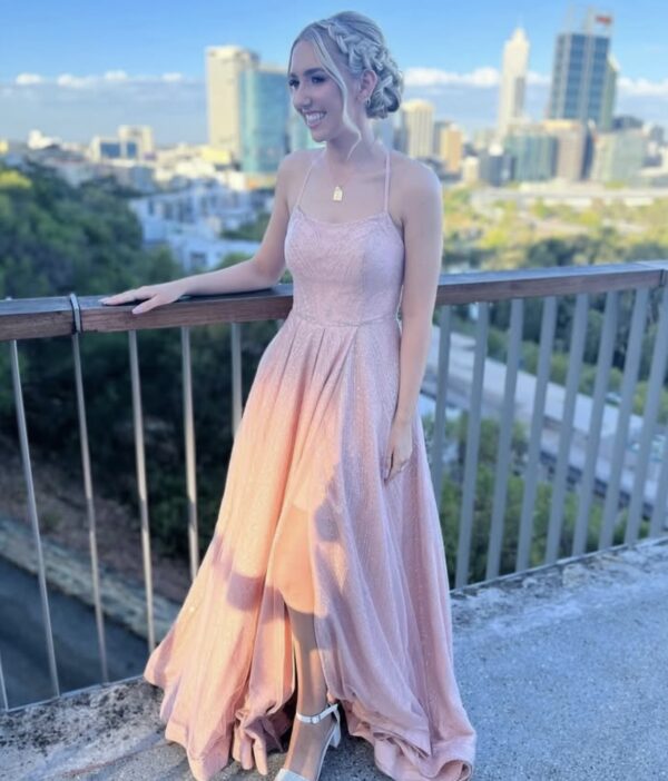 Tina Holly - Sprinkle glitter blush pink gown