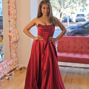 Indi red corset ball gown