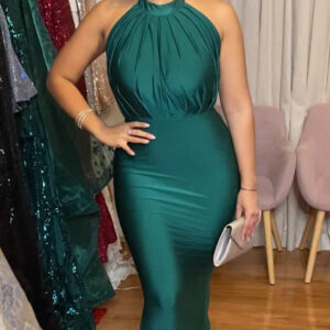 Portia and Scarlett - Anastasia green halter gown