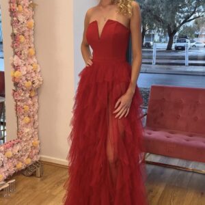 Naomi Red Tulle gown