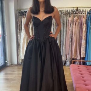 Elira Black Corset Ball Gown