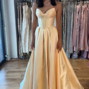 Maribelle Corset Butter Yellow Ball gown
