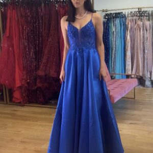 Giselle Royal Blue Corset A Line Gown