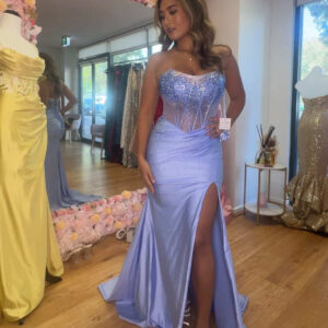 Valeria Blue Diamond Corset gown
